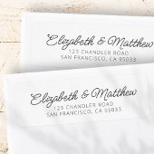 Étiquette Mariage Moderne Élégant Chic Script Retourner Adre