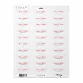 Étiquette Mariage Moderne Élégant Simple Professionnel (Feuille entière)