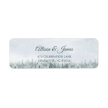 Mariage moderne en forêt hivernale