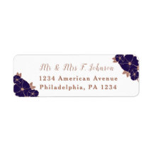 Mariage moderne fleurie en cuivre et bleu minuit