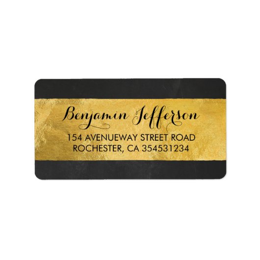 Étiquette Mariage moderne Gold Foil (Devant)