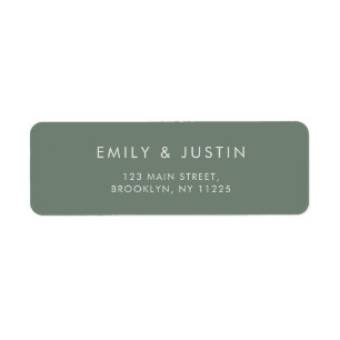 Étiquette Mariage moderne gris vert