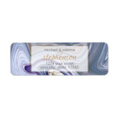 Étiquette Mariage moderne Marbleizé violet Rose Agate (Devant)