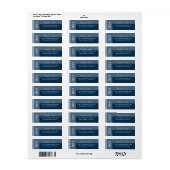 Étiquette Mariage moderne moderne bleu marine (Feuille entière)