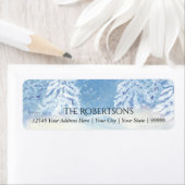 Étiquette Mariage moderne neige tombant arbres | Adresse de  (En situation)