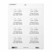 Étiquette Mariage Moderne Noir & Blanc (Feuille entière)