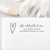 Étiquette Mariage moderne noir et blanc Minimal Bridal Showe (En situation)