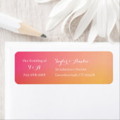 Étiquette Mariage Moderne Orange Peach Ombre Adresse de reto (En situation)