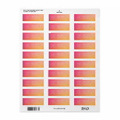 Étiquette Mariage Moderne Orange Peach Ombre Adresse de reto (Feuille entière)