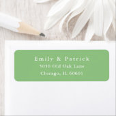 Étiquette Mariage Moderne Simple Élégant Vert & Blanc (En situation)