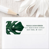 Étiquette Mariage moderne Tropical Suisse feuille d'or au fr (En situation)