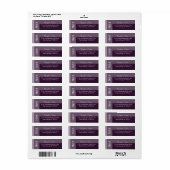 Étiquette Mariage moderne violet chic (Feuille entière)