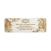 Étiquette Mariage Monogramme Doré Baroque Orné Luxe Or (Devant)