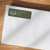 Étiquette Mariage Monogramme Floral Script Vert Sauge