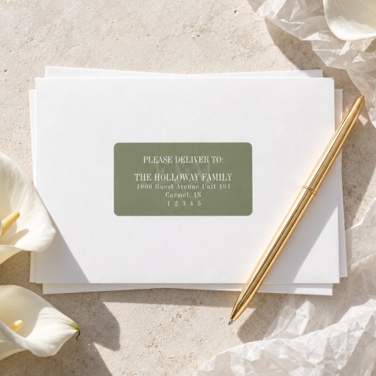 Étiquette Mariage Monogramme Vert Sauge Script Moderne