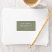 Étiquette Mariage Monogramme Vert Sauge Script Moderne (En situation)