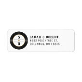 Étiquette Mariage Monogramme Vinyle Rétro Pailleté Or Disque (Devant)