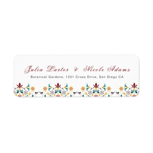 Étiquette Mariage Motif classique complexe de géométrie vint (Devant)