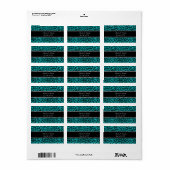 Étiquette Mariage motif léopard turquoise en faveur (Feuille entière)