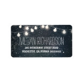 Étiquette Mariage Night Stars et String Lights (Devant)