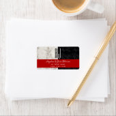 Étiquette Mariage noir et blanc Adresse de retour (En situation)