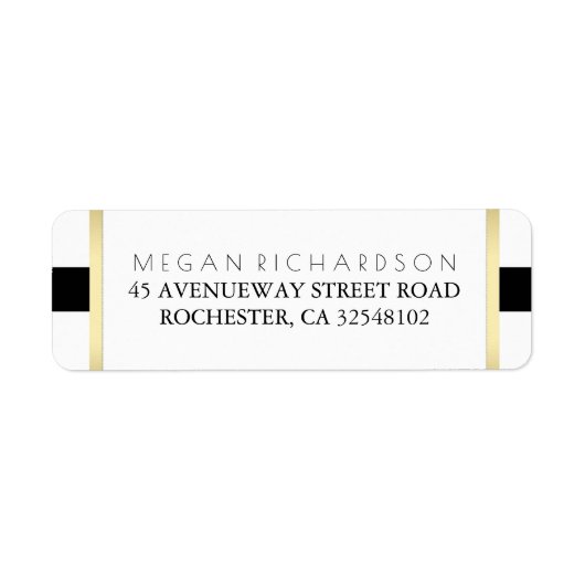 Étiquette Mariage noir et blanc or (Devant)