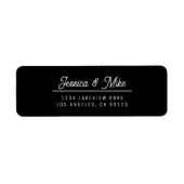 Étiquette Mariage noir et blanc rétromoderne Adresse de reto (Devant)