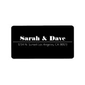 Étiquette Mariage noir et blanc rétromoderne Adresse de reto (Devant)