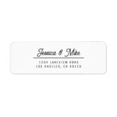 Étiquette Mariage noir et blanc rétromoderne Adresse de reto (Devant)