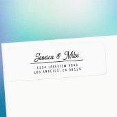 Étiquette Mariage noir et blanc rétromoderne Adresse de reto