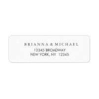 Mariage noir et blanc simple Adresse de retour