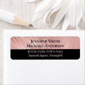 Étiquette Mariage noir Rose moderne (En situation)