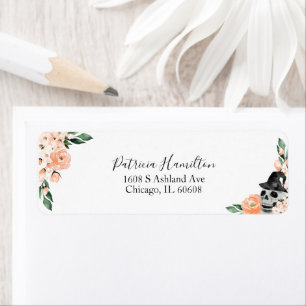 Étiquette Mariage Peach Floral Halloween
