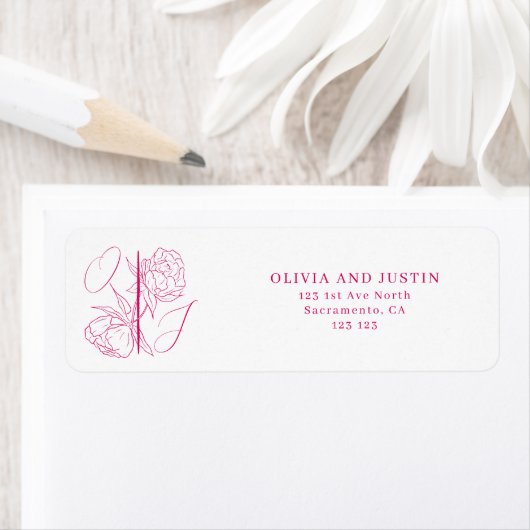 Étiquette Mariage Peony Elegance (En situation)