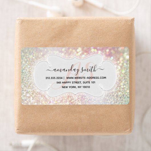 Étiquette Mariage personnalisé Parties scintillant nuptiale  (En situation)