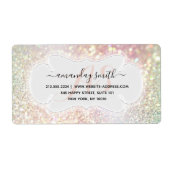 Étiquette Mariage personnalisé Parties scintillant nuptiale (Devant)