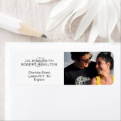 Étiquette Mariage photo moderne chic Retourner l'adresse Éti (En situation)