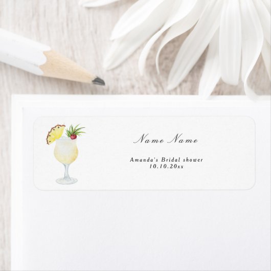 Étiquette Mariage Pina Colada Cocktail (En situation)