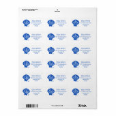 Étiquette Mariage Plage Coquillage Bleu Blanc PERSONNALISÉ (Feuille entière)