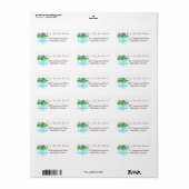 Étiquette Mariage Plage Et Palmiers (Feuille entière)