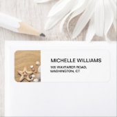 Étiquette Mariage plage, sable, coquillages et Starfish (En situation)