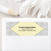 Étiquette Mariage Pois moderne jaune (En situation)