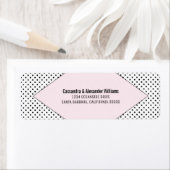 Étiquette Mariage Pois rose moderne (En situation)