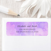 Étiquette Mariage pourpre aquarelle. Adresse simple du lavan (En situation)