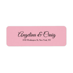 Étiquette Mariage Professionnel Élégant Moderne Pink Plain