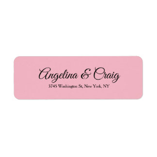 Étiquette Mariage Professionnel Élégant Moderne Pink Plain