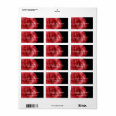 Étiquette Mariage Red Rose (Feuille entière)