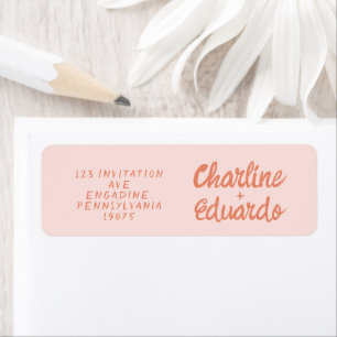 Étiquette Mariage Rétro rose et rouge écriture man