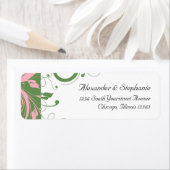 Étiquette Mariage rose et vert floral (En situation)