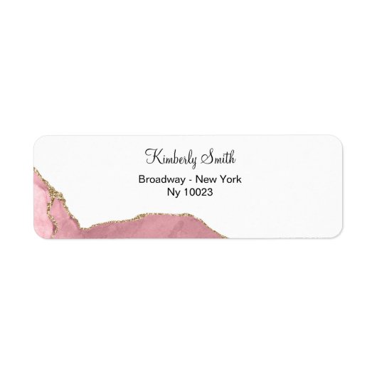 Étiquette Mariage rose Parties scintillant Gold Adresse de r (Devant)